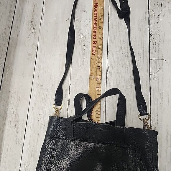 Madewell Transport Black Leather Small Tote Bag Handle and Crossbody Straps - Picture 7 of 10